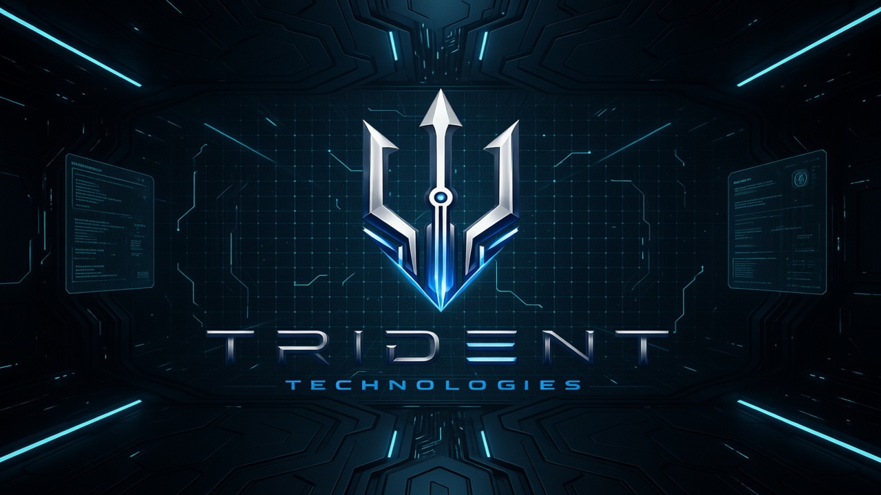Trident Technologies cybernetic command-center brand visual